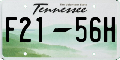 TN license plate F2156H