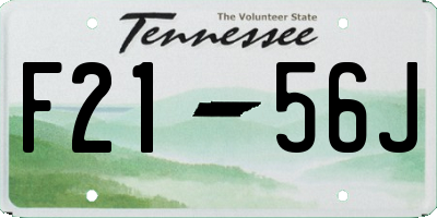TN license plate F2156J