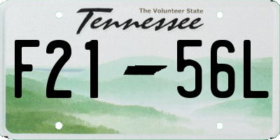 TN license plate F2156L