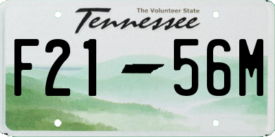 TN license plate F2156M