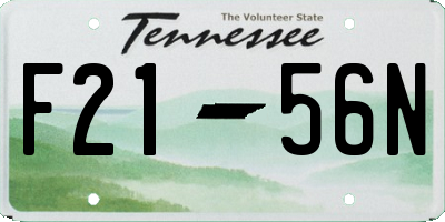 TN license plate F2156N