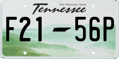 TN license plate F2156P