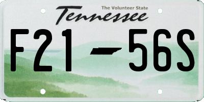 TN license plate F2156S