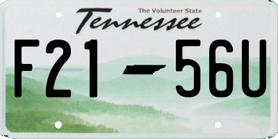 TN license plate F2156U