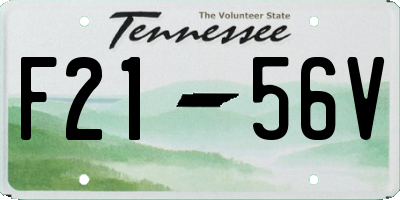 TN license plate F2156V