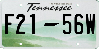 TN license plate F2156W
