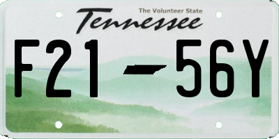 TN license plate F2156Y