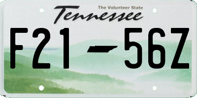 TN license plate F2156Z