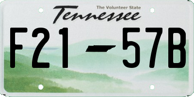 TN license plate F2157B
