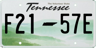 TN license plate F2157E