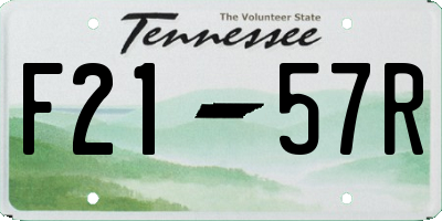 TN license plate F2157R