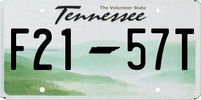 TN license plate F2157T