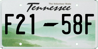 TN license plate F2158F