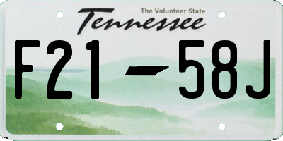 TN license plate F2158J