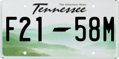 TN license plate F2158M