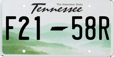 TN license plate F2158R