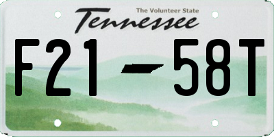 TN license plate F2158T