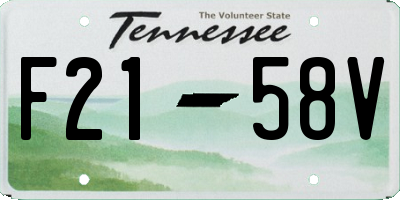 TN license plate F2158V