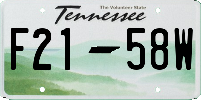 TN license plate F2158W