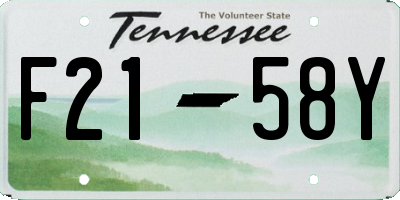 TN license plate F2158Y