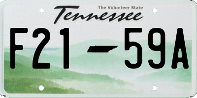 TN license plate F2159A