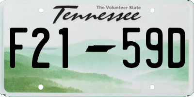 TN license plate F2159D