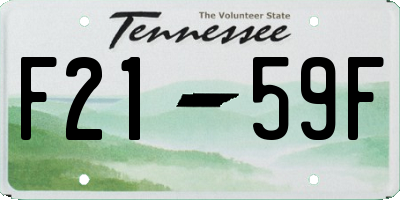 TN license plate F2159F