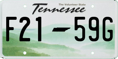 TN license plate F2159G