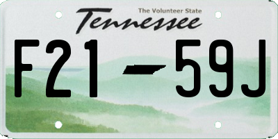 TN license plate F2159J
