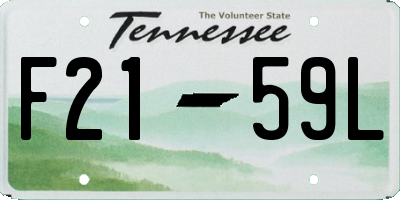 TN license plate F2159L