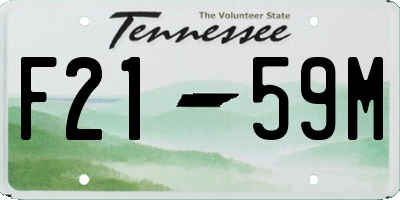 TN license plate F2159M