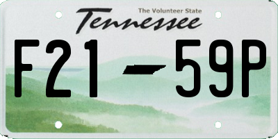 TN license plate F2159P