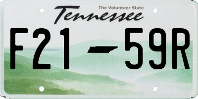 TN license plate F2159R