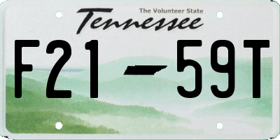 TN license plate F2159T