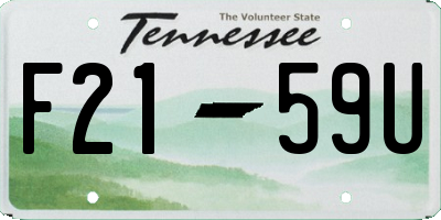 TN license plate F2159U