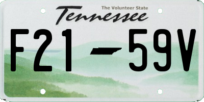 TN license plate F2159V