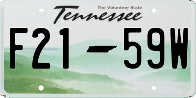 TN license plate F2159W