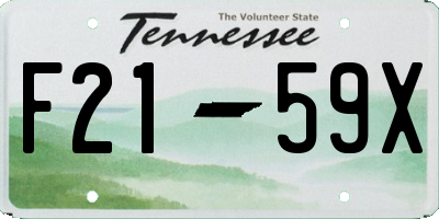 TN license plate F2159X