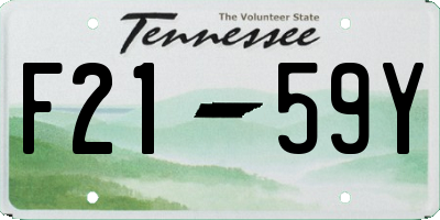 TN license plate F2159Y