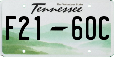 TN license plate F2160C