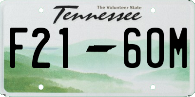 TN license plate F2160M