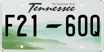 TN license plate F2160Q