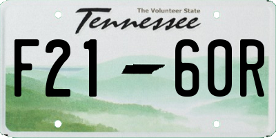 TN license plate F2160R
