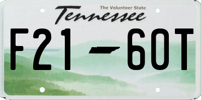 TN license plate F2160T