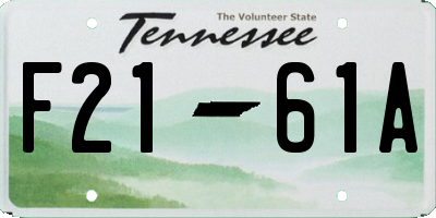 TN license plate F2161A