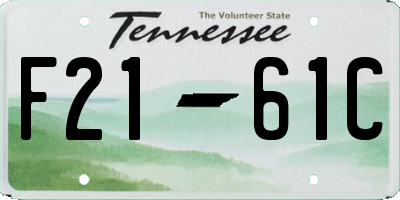 TN license plate F2161C