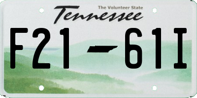 TN license plate F2161I