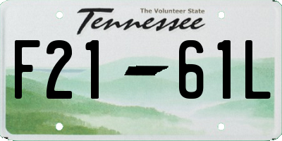 TN license plate F2161L