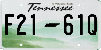 TN license plate F2161Q