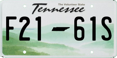 TN license plate F2161S